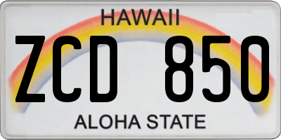 HI license plate ZCD850