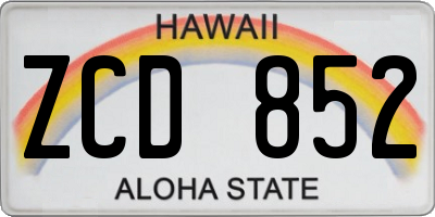 HI license plate ZCD852