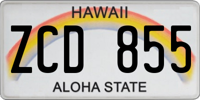 HI license plate ZCD855