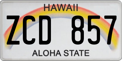 HI license plate ZCD857