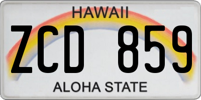 HI license plate ZCD859