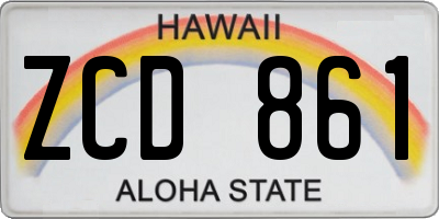 HI license plate ZCD861