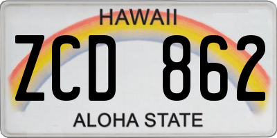 HI license plate ZCD862