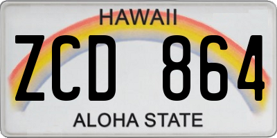 HI license plate ZCD864