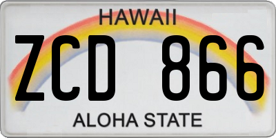 HI license plate ZCD866