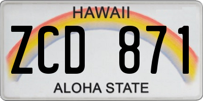 HI license plate ZCD871