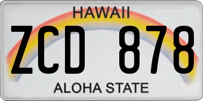HI license plate ZCD878