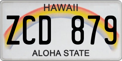 HI license plate ZCD879