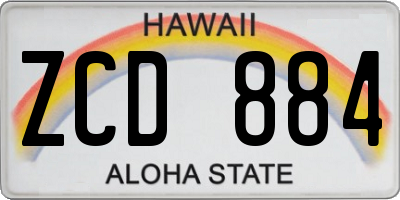 HI license plate ZCD884