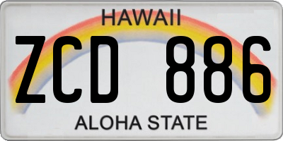 HI license plate ZCD886