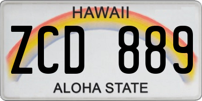 HI license plate ZCD889