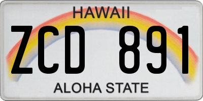 HI license plate ZCD891