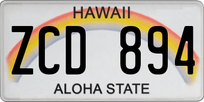 HI license plate ZCD894