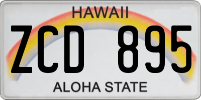 HI license plate ZCD895
