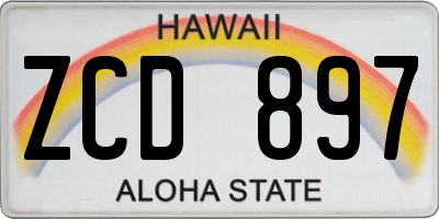 HI license plate ZCD897