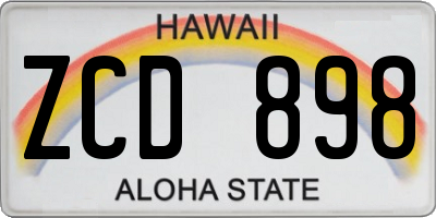 HI license plate ZCD898