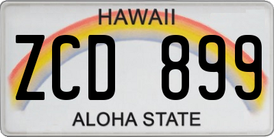 HI license plate ZCD899