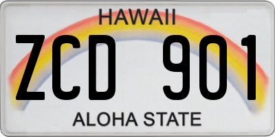 HI license plate ZCD901