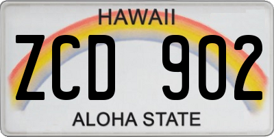 HI license plate ZCD902