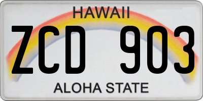 HI license plate ZCD903