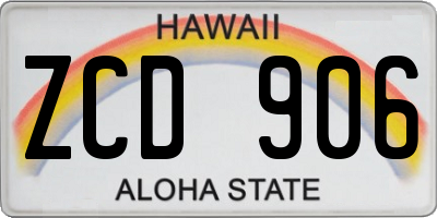 HI license plate ZCD906