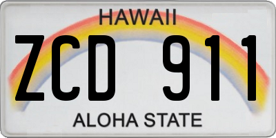 HI license plate ZCD911