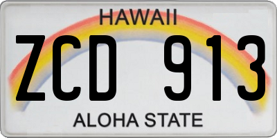 HI license plate ZCD913