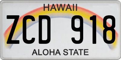 HI license plate ZCD918