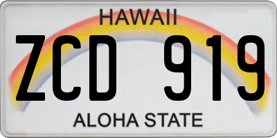 HI license plate ZCD919