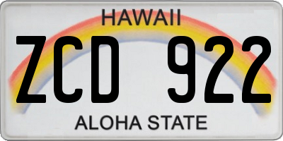 HI license plate ZCD922