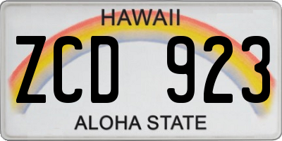 HI license plate ZCD923