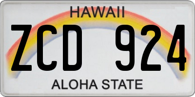 HI license plate ZCD924