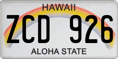 HI license plate ZCD926