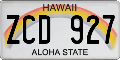 HI license plate ZCD927