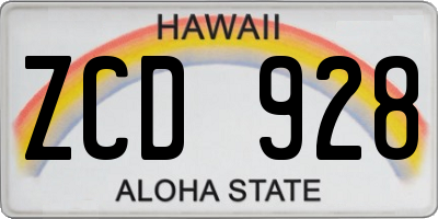 HI license plate ZCD928