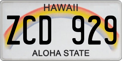 HI license plate ZCD929