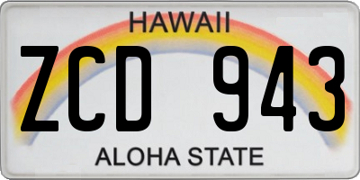 HI license plate ZCD943