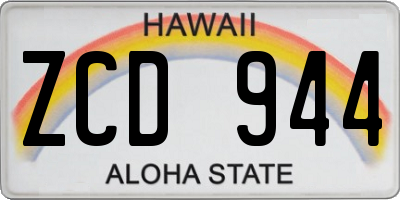 HI license plate ZCD944
