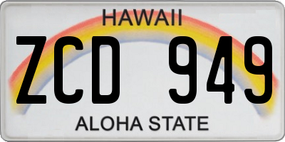 HI license plate ZCD949