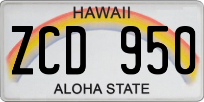 HI license plate ZCD950