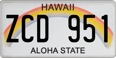 HI license plate ZCD951
