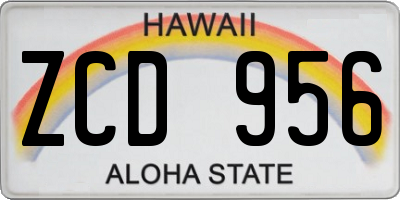 HI license plate ZCD956