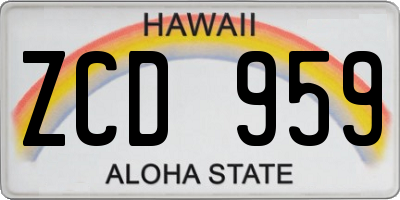 HI license plate ZCD959