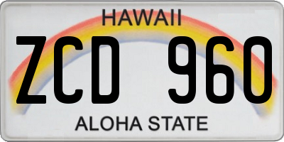 HI license plate ZCD960