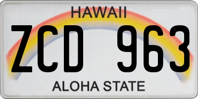 HI license plate ZCD963