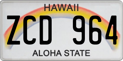 HI license plate ZCD964