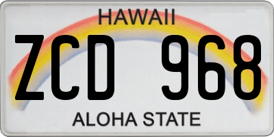 HI license plate ZCD968