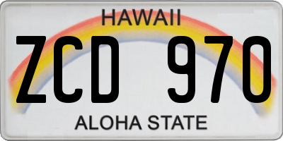 HI license plate ZCD970