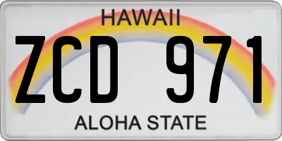 HI license plate ZCD971