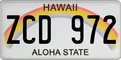 HI license plate ZCD972